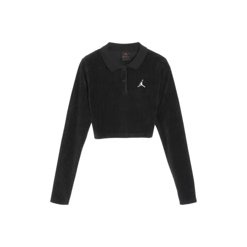 Jordan Black Women's Short Tops Джордан Черный Женские Короткие Топы