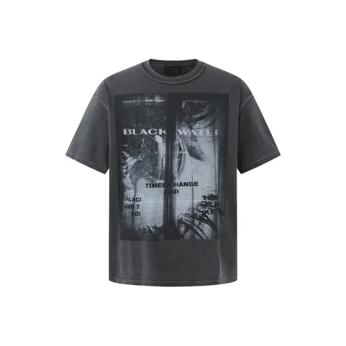 CHINISM T-Shirt Унисекс Выстиранный Черный