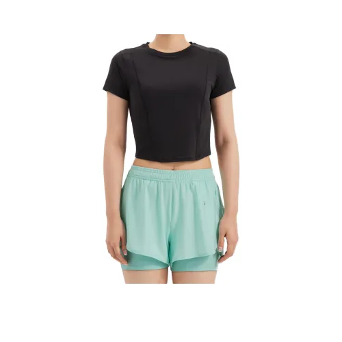 DECATHLON Стандартная футболка женская дымчато-черная