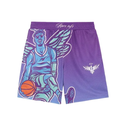 PUMA Повседневные шорты Мужские Фиолетовые