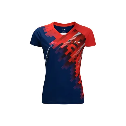 Подкладка рукавов реглан-т-рубашка женская синяя