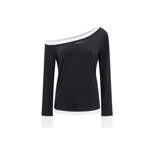 Ariseism Облегающая рубашка с длинным рукавом асимметричным плечом для женщин