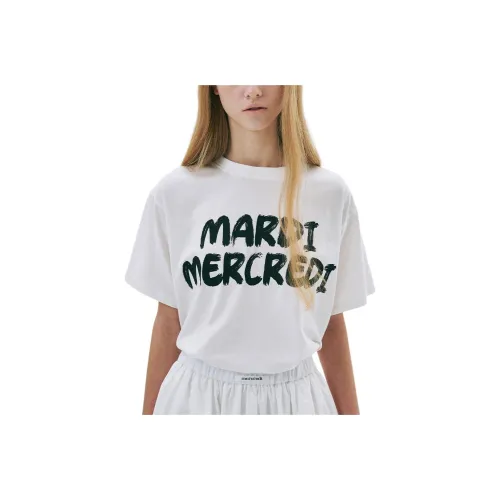 MARDI MERCREDI T-рубашка Женская Айвори Черный Корейский стиль