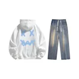 Set (White Top + Nostalgic Blue Jeans)  
Комплект (Белый Топ + Ностальгические Синие Джинсы)