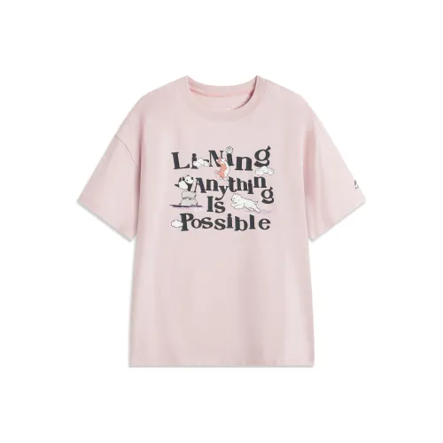 LINING Sports Life Collection T-Shirt Женская Светлый Румяно-Розовый