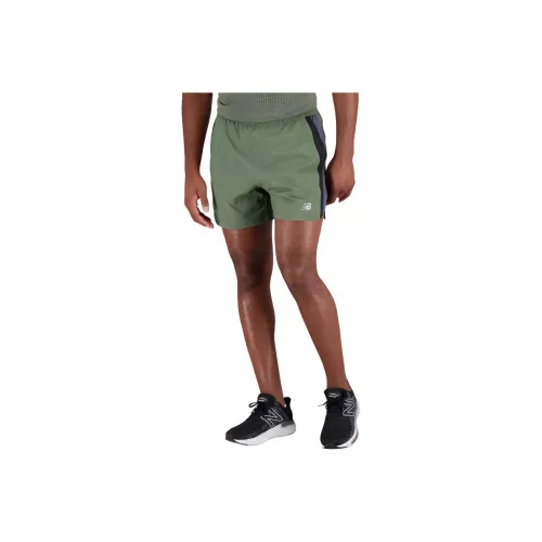 New Balance Accelerate 5 Inch Короткие Повседневные Шорты Мужские Темно-оливково-зеленые