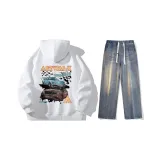 Set (White Top + Nostalgic Blue Jeans)  
Комплект (Белый Топ + Ностальгические Синие Джинсы)