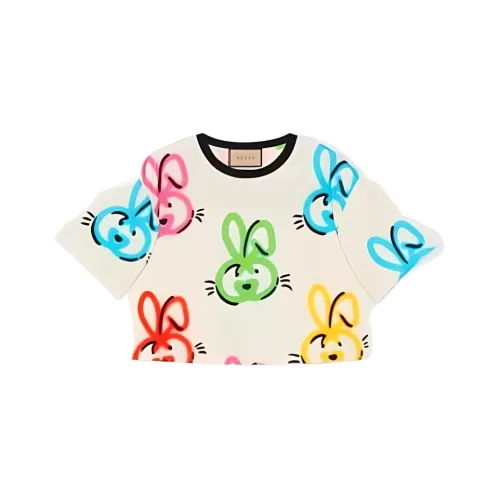 GUCCI Китайский Новый Год SS23 T Рубашка Женская Айвори Белый