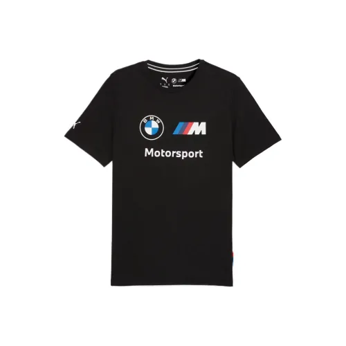 PUMA BMW M MOTORSPORT ESSENTIALS Гонки T Рубашка Мужская Черная