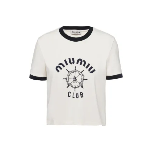 MIU MIU SS23 T-рубашка Женская Белая