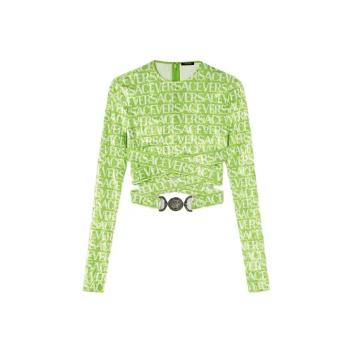 VERSACE Зеленый Женские Короткие Топы