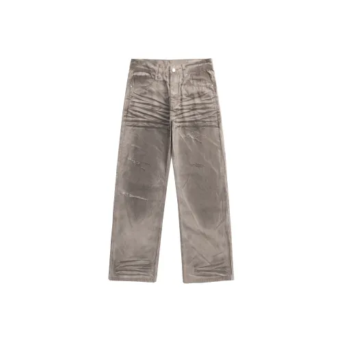 A3G4 Джинсы Унисекс Потертый Серый