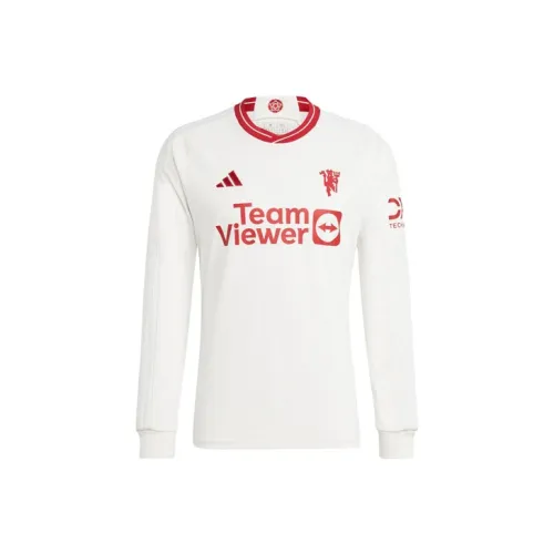 Adidas Manchester United White Men's Football Jersey Adidas Манчестер Юнайтед Белая Мужская Футбольная Джерси
