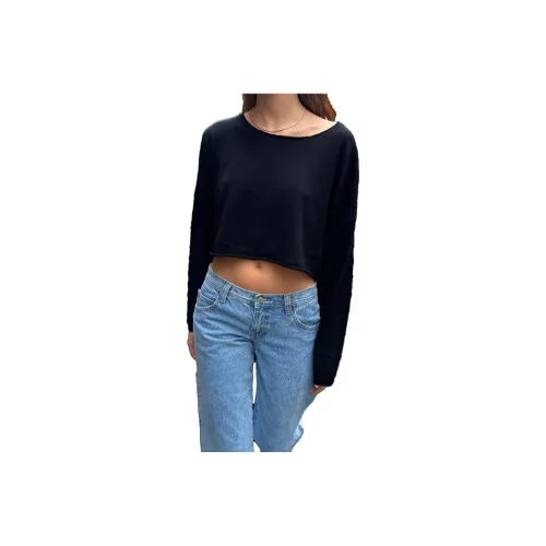 Brandy Melville Т-рубашка с оборванным рукавом женская черная