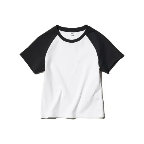 UNIQLO Реглан-рукав Т-рубашка Женская Черная