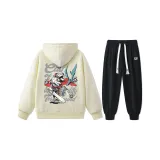 Хаки свитшот + черные штаны