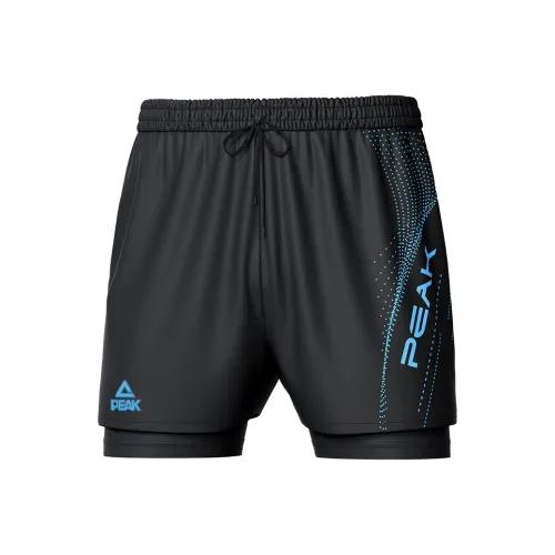 PEAK Повседневные шорты Унисекс Черный с голубым цветком