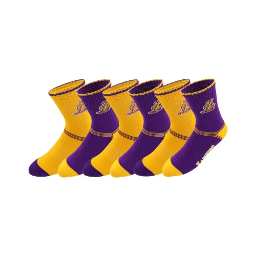 Носки для баскетбола NBA Los Angeles Lakers унисекс упаковка из 6 пар