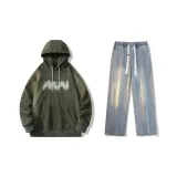 Set (Green Top + Vintage Blue Jeans)  
Комплект (Зеленый топ + Винтажные синие джинсы)