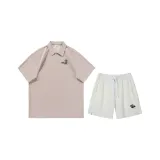 Хаки рубашка с коротким рукавом + белые шорты