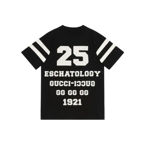 GUCCI 1921 SS21 Круглый вырез Свободный крой Прямой крой Короткий рукав Т-рубашка Женская Черная