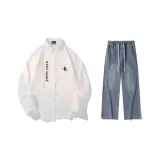 Set (White Shirt + Vintage Blue Jeans)  
Комплект (Белая рубашка + Винтажные синие джинсы)