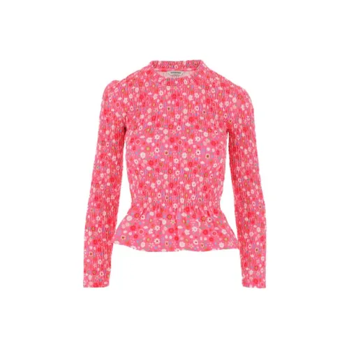 Balenciaga Рукав-буф T-рубашка Женская Розовая