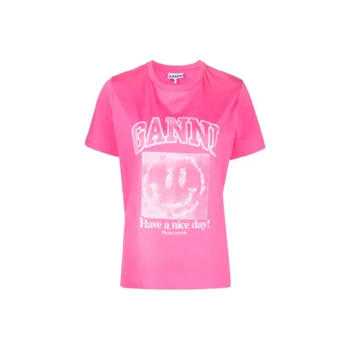 GANNI Розовые Женские Футболки