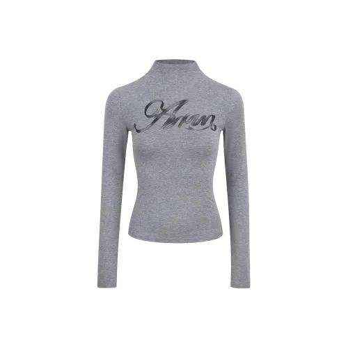 Ariseism Стандартный Длинный Рукав Т-Рубашка Осенний Зимний Новинка Внутренний Топ Облегающий крой Базовый слой Женский