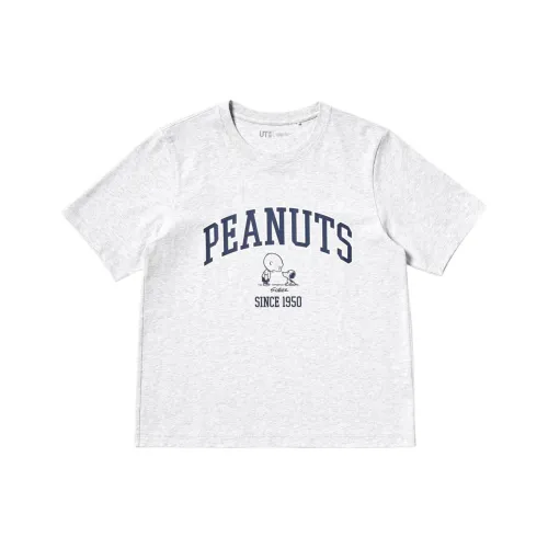 UNIQLO X PEANUTS Коллаборация T-рубашка Женская Серого цвета