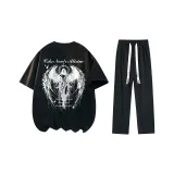 Комплект одежды (Черный топ + Черные 2657 повседневные штаны)