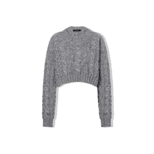 LA CRAWFISH Свободный крой Свитер Весна-Осень Зима Женский Серый