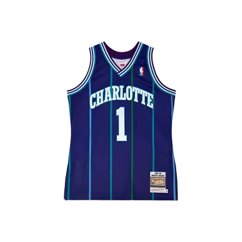 MITCHELL NESS Аутентичный Muggsy Bogues Charlotte Hornets Альтернативная Баскетбольная Джерси Мужская Синяя