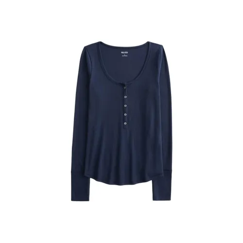 Hollister T-Shirt Женская Морской Синий