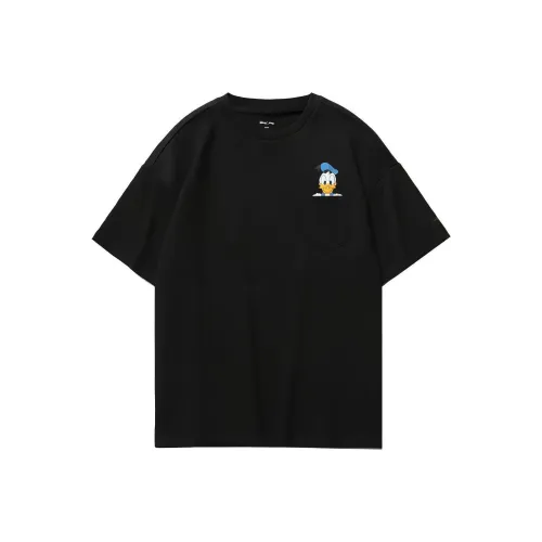 LiNing x Disney Рукав с спущенным плечом T-рубашка Женская Черная