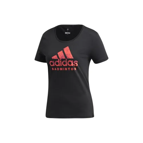 Adidas T-Shirt Женская Черная Красная