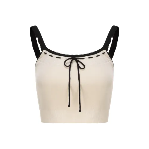 CHIWAWAMEME Майка Женская Hepburn Абрикос и Черный