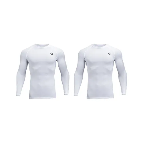 RIGORER Активный отдых Баскетбол Тренировки Длинный рукав Спортивная одежда для тренировок Унисекс 2 упаковки Чисто белый