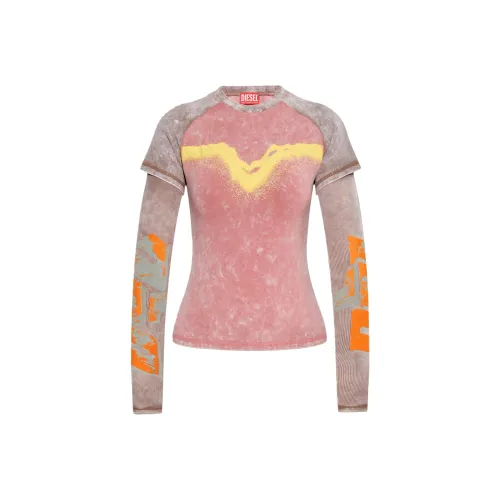 DIESEL Розовые Женские Футболки