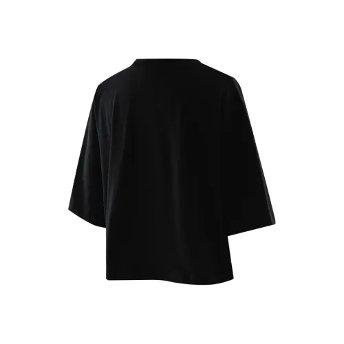 NBA Круглый вырез Спортивный Минималистский стиль Универсальный Короткий рукав Т-рубашка Женская Черная