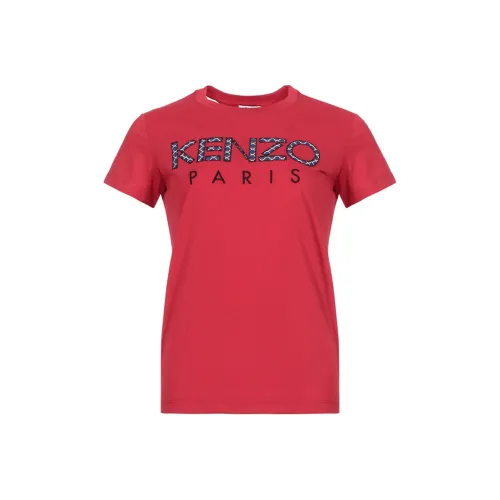 KENZO Letter Logo Красный китайский Женские футболки