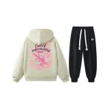 Хаки свитшот + черные штаны