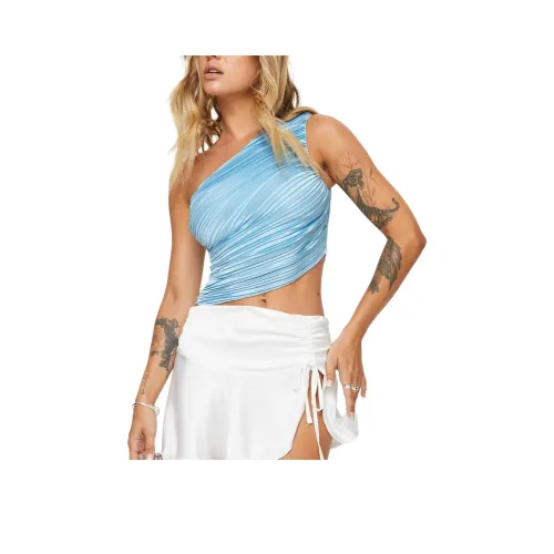 PRINCESS POLLY Топ с одним плечом Майка Женская Синий Синий