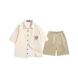 Set (Ecru + Khaki Cargo Shorts)  
Комплект (Экрю + Карго Шорты Хаки)