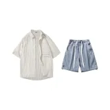 Set (Mickey Stripes Shirt + Ice Blue Shorts)  
Комплект (Рубашка Mickey Stripes + Шорты Ice Blue)