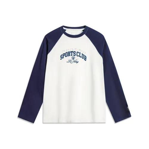 LINING Sports Life Collection T-Shirt Женская Айвори Морской Синий