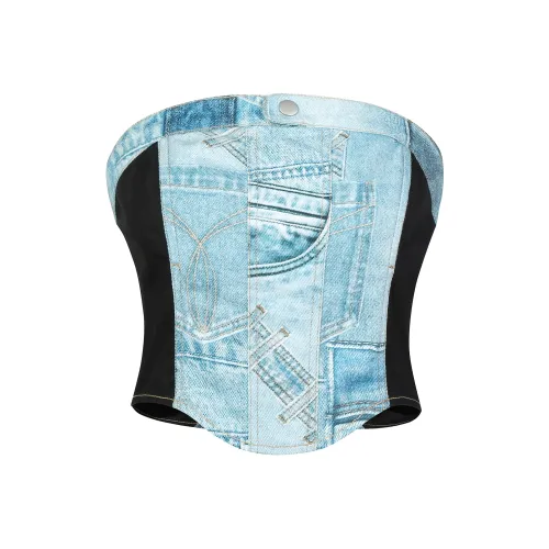 Guuka Hero Майка Женская Джинсовый Синий