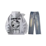 Set (Фотиния Серый Топ + Ностальгические Синие Джинсы)