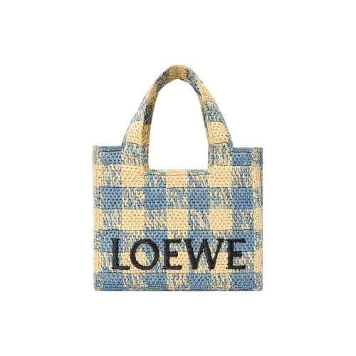 LOEWE Font Tote Рафия Тоут Сумка Сумка для покупок Сумка через плечо Сумка Маленькая Женская Синяя и Желтая
