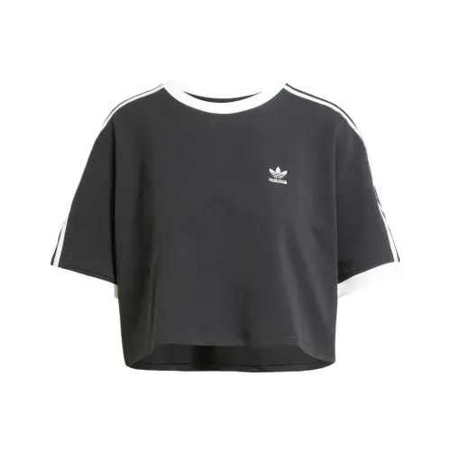 Adidas Originals ADICOLOR 3 Полосы T-рубашка Женская Черная